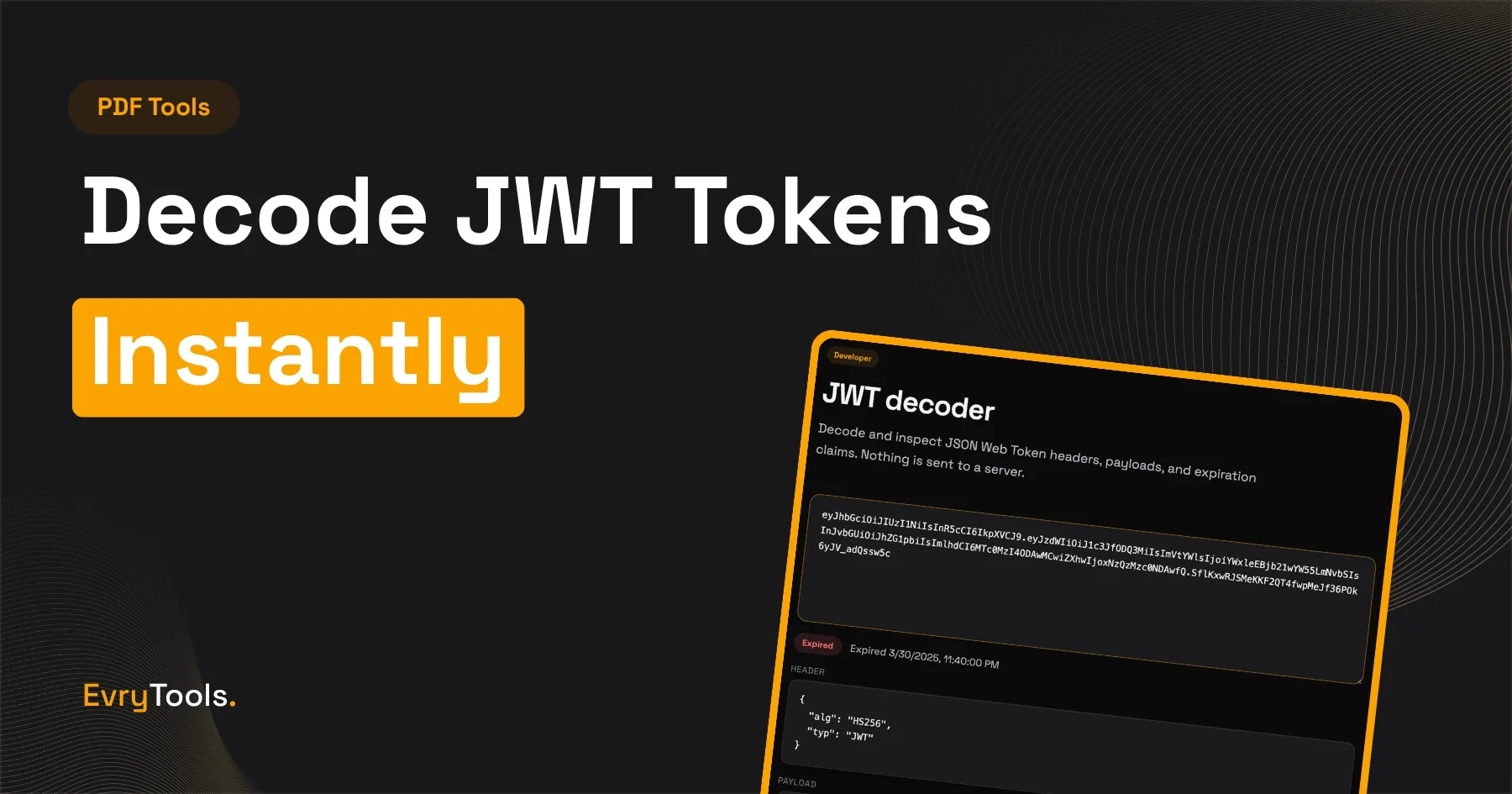 Free JWT token decoder showing decoded header payload and signature